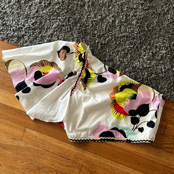 Zara Printed Asymmetrical Crop Top Size Small - Picture 2 of 11